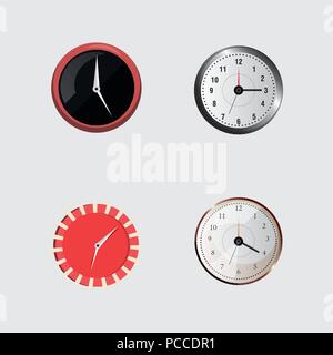 Icon Set von modernen Uhren auf weißem Hintergrund, farbenfrohen Design. Vector Illustration Stock Vektor