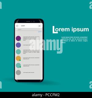 Design der mobilen Anwendung, Social Network Mockup, Vektor Stock Vektor