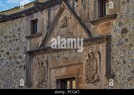 Casa de los Proaño oder Casa del Moro, platereske Fassade mit dem Kopf eines Moor über einen cutlass, Madrid, Segovia, Spanien Stockfoto