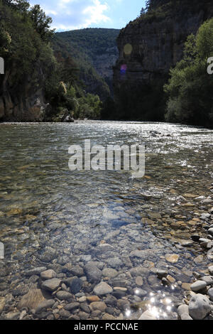 Nahaufnahme der klaren Fluss Verdon in Frankreich Stockfoto