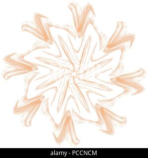 Orange Hand gezeichnet Mandala Blumenmuster, Vector Illustration Stock Vektor