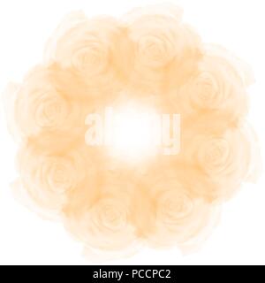 Orange Aquarell Mandala rose Pattern, Vector Illustration Stock Vektor