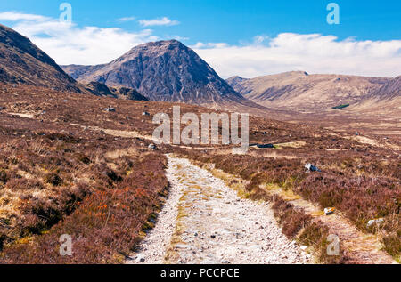 Berge entlang des West Highland Way in der Nähe von Glencoe, Schottland Stockfoto