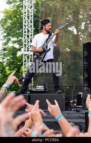 Mansfield, Ohio, 15. Juli 2018. Suizidneigung bei Inkarceration Fest 2018. Credit: Ken Howard/Alamy Stockfoto