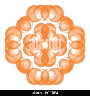 Orange Blumen Aquarell Mandala ornament Muster, Vector Illustration Stock Vektor