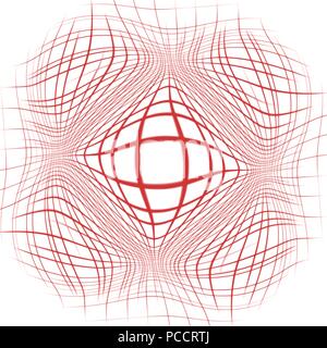 Red abstract verzogen Grid Hintergrund Muster, Vector Illustration Stock Vektor