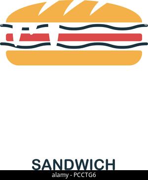 Sandwich-Symbol. Mobile Apps, Drucken und mehr. Einfaches Element singen. Monochrome Sandwich Symbol Abbildung Stock Vektor