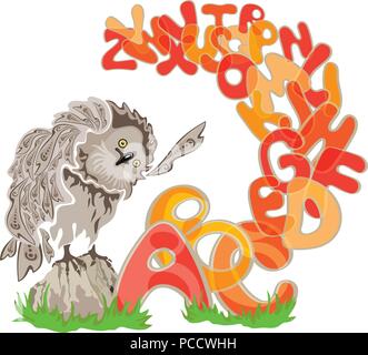 Eule und Alphabet Stock Vektor