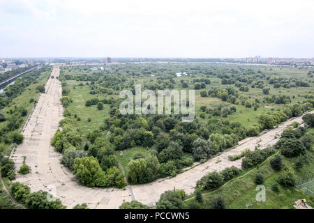 Blick von oben Der vacaresti Naturpark Reservierung, in Bukarest, Rumänien Stockfoto