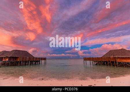 Die schöne Landschaft bei Conrad Maldives Rangali Island, Malediven, Indischer Ozean, Asien Stockfoto