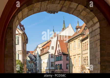 Blick vom Tor des Alten Rathaus, Bamberg, Weltkulturerbe der UNESCO, Oberfranken, Bayern, Deutschland, Europa Stockfoto