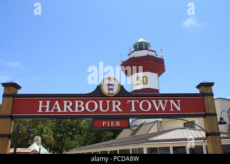 Leuchtturm am Hafen Stadt Hilton Head South Carolina Stockfoto