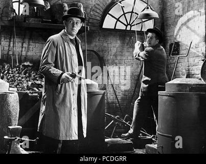 Die LAVENDER HILL MOB 1951 Ealing Film Studios mit Alec Guinness links und Stanley Holloway Stockfoto