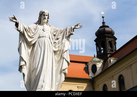 Jesus Christus mit offenen Armen Statue, Velehrad Basilika, Tschechische Republik Stockfoto