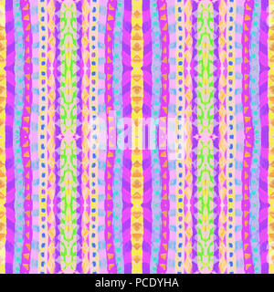 Hand abstract Gestreifte bunte nahtlose Muster mit ethnischen und tribal Motive gezeichnet. Vertikale acryl Pinselstrichen. Textur für Web, Print, Tapeten, Stockfoto