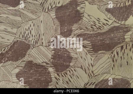 Benutzerdefinierte camouflage Textur muster, horizontale Blassgrün tan taupe Braun strukturierte camo Hintergrund, alten verwitterten Baumwolle Twill-qualität Feld arbeiten Stockfoto