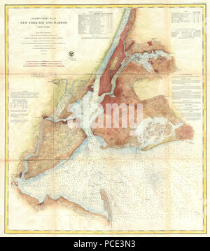 9 1861 U.S.C.S. Karte von New York City Bucht und Hafen - Geographicus - NewYorkBayHarbor 3-uscs-1861 Stockfoto