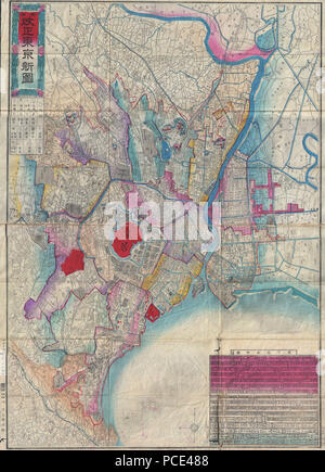 10 1886 Meiji 19 japanische Karte von Tokyo, Japan - Geographicus - Tokio - meiji 19-1886 Stockfoto