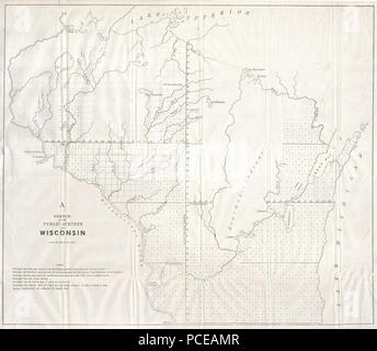 7 1848 öffentliche Umfrage Karte von Wisconsin - Geographicus-WI-GS-1848 Stockfoto