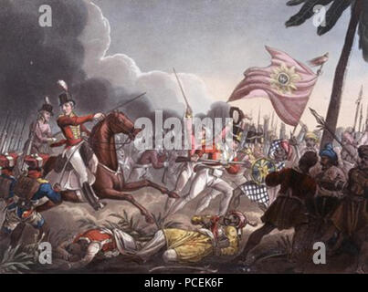 75 Schlacht von Assaye, 23. September 1803, durch J.C. eingraviert Stadler, herausgegeben von Thomas Tegg, 1. April 1818 Stockfoto