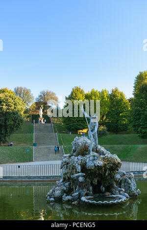 Die Boboli Gärten Neptunbrunnen, Florenz, Italien Stockfoto