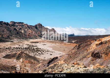 Die Landschaft sieht aus wie auf einem Mars im Nationalpark Teide, Teneriffa Stockfoto