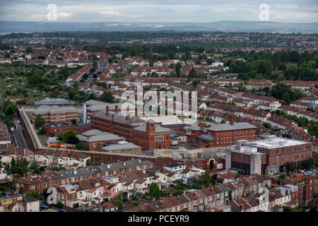 Ein Luftbild von HM Gefängnis Bristol. Einer Kategorie B Männer Gefängnis, Horfield Bereich von Bristol entfernt. Stockfoto