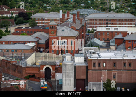 Ein Luftbild von HM Gefängnis Bristol. Einer Kategorie B Männer Gefängnis, Horfield Bereich von Bristol entfernt. Stockfoto