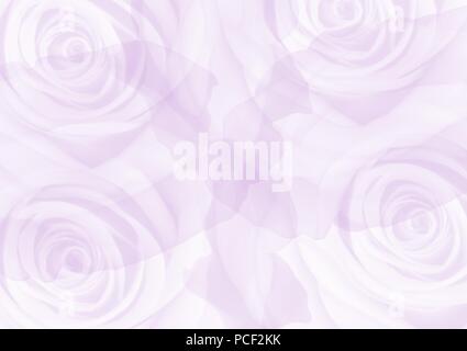 Violett transparent Blumen Rosen Hand gezeichnet Hintergrund Abbildung Stockfoto