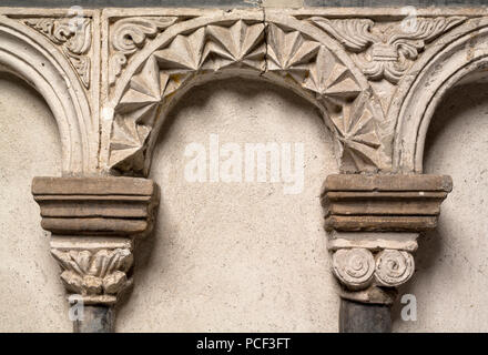 Brauweiler in Pulheim, Abteikirche St. Nikolaus, Südliche Chorschranke, Detail Stockfoto