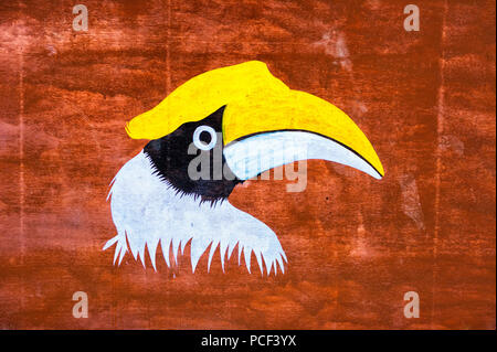 Mehr indische Hornbill, Symbol der Hornbill Festival, Kohima, Nagaland, Indien Stockfoto