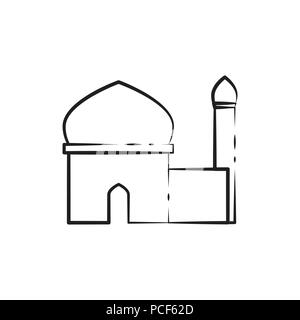 Single Tower Umrisse Moschee benutzerdefinierte Vector Illustration Graphic Design Stock Vektor