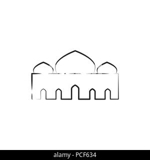 Triple Dome Umrisse Moschee benutzerdefinierte Vector Illustration Graphic Design Stock Vektor