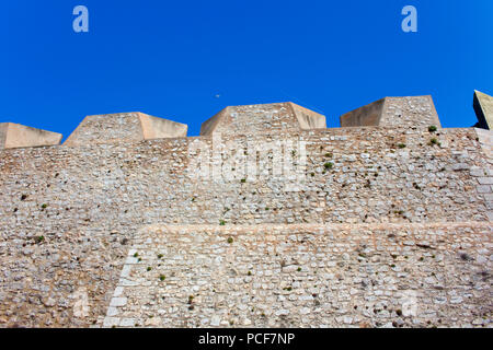 Castellon Burgruine detail, in Peniscola, südlich von Spanien Stockfoto