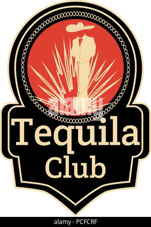 Tequila Liebhaber club Abzeichen Emblem vector Template Stock Vektor