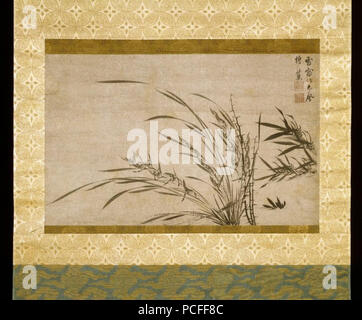 100 Brooklyn Museum - Fragment einer handscroll montiert Als hängenden Blättern - Bambus Orchideen und Thorn - hsueh Ch'uang Stockfoto