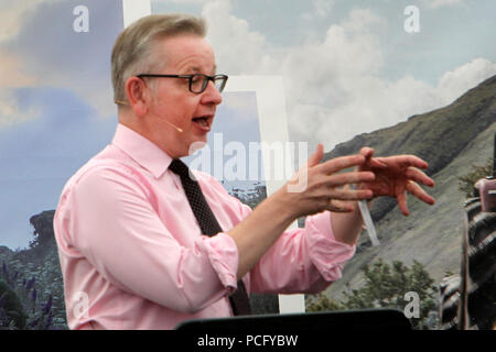 Umweltminister Michael Gove, sprach am ersten Tag der Countryfile Leben, wird für vier Tage im Blenheim Palace Bild: Ric Mellis 2/8/2018 Credit: Ric Mellis/Alamy leben Nachrichten Stockfoto