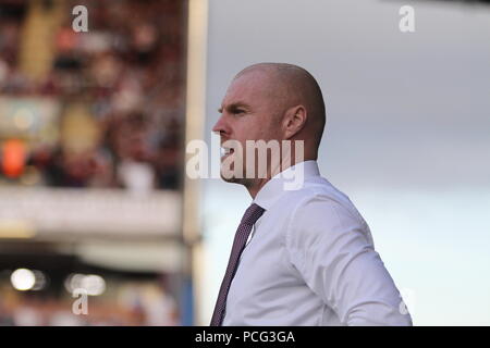 Burnley, Lancashire, UK. 2. Aug 2018. Burnley manager Sean dyche an der Europa League Match zwischen Burnley und Aberdeen im Turf Moor in Burnley. Foto: Simon Newbury/Alamy leben Nachrichten Stockfoto