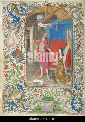 98 British Library Margarete von York, bevor der auferstandene Christus, Weitere 7970, w. 1 v Stockfoto