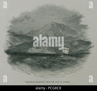 120 Ceraunian Berge, vom Golf von avlona - Wordsworth Christopher - 1882 Stockfoto