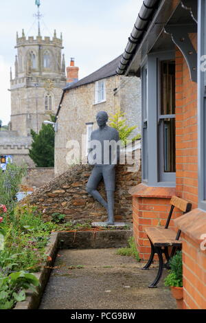 Skulptur aus Hähnchen Draht in der Stadt von Colyton in East Devon Stockfoto
