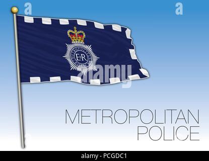 Die Metropolitan Police flag, Vereinigtes Königreich Stock Vektor