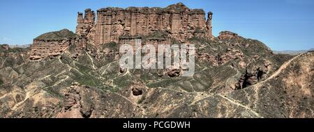 Binggou Danxia Relief in Zhangye Danxia nationale geo Park in der Provinz Gansu in China. Stockfoto