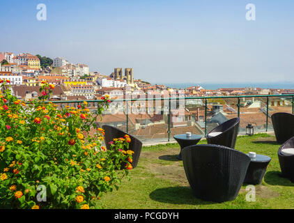 Lissabon. Dach Panorama Stockfoto