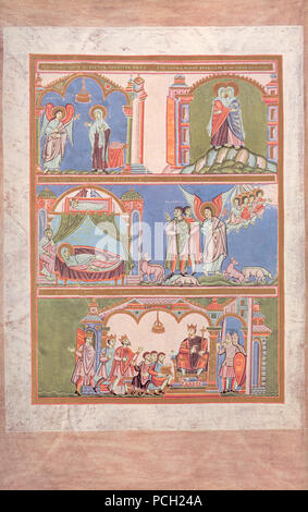 135 Codex Aureus Epternacensis Folio 18 verso Stockfoto