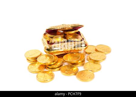 Menge Gold Münzen Stockfoto