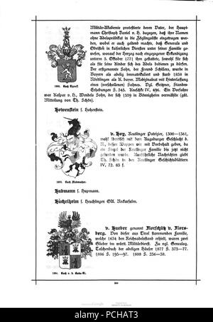 Alberti Wuerttembergisches Adels- und Wappenbuch 0357. Stockfoto