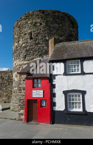 Das kleinste Haus in Großbritannien, Conwy, North Wales, UK.