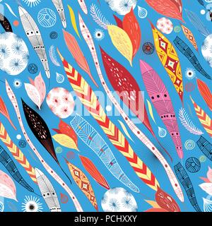 Nahtlose bunten Herbst Muster der schönen Blätter auf einem hellen Hintergrund Stock Vektor