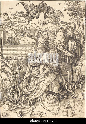 Albrecht Dürer - Die Heilige Familie mit den Drei Hasen (1941.1.39). Stockfoto